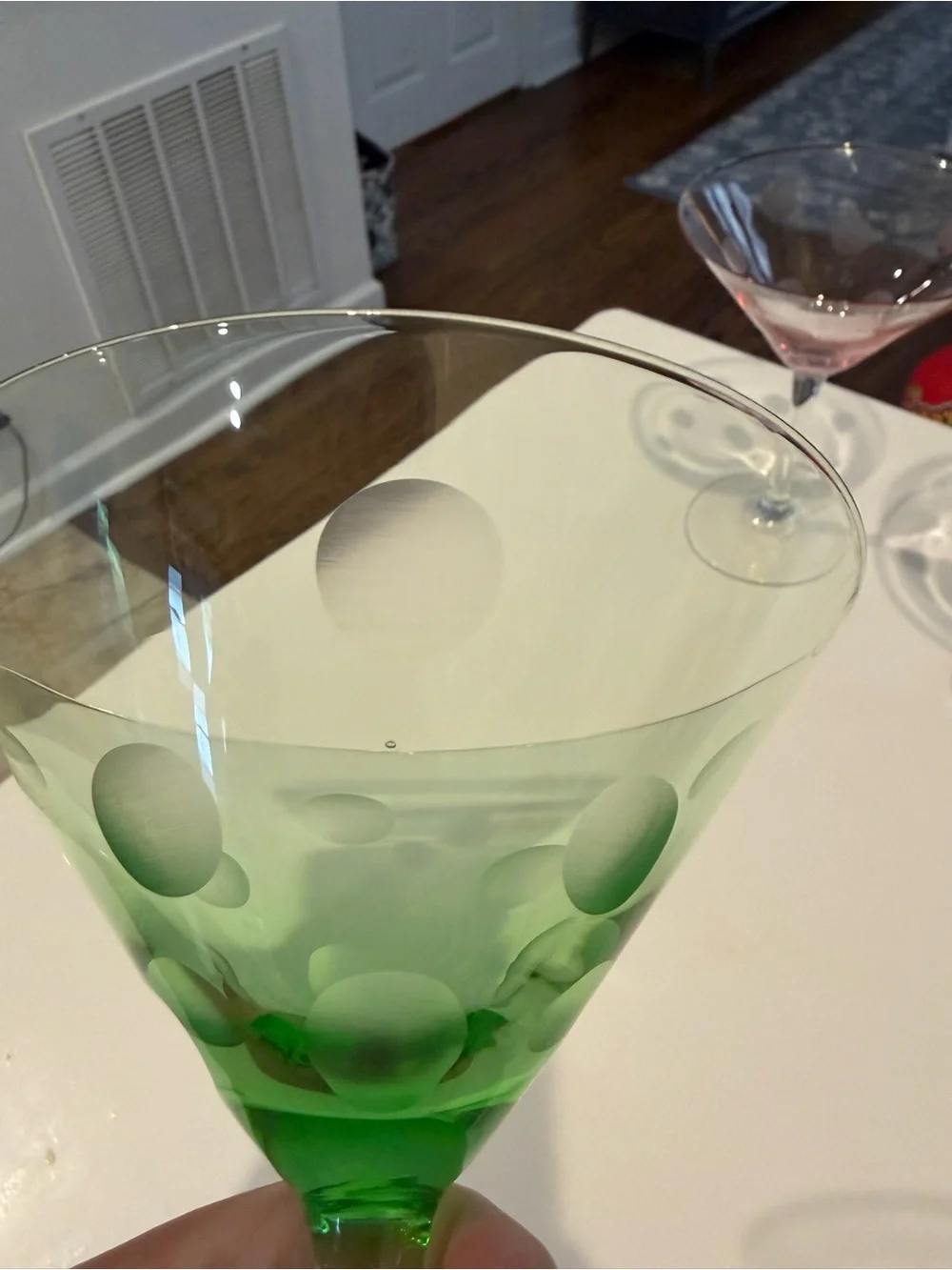 Waterford Marquis Polka Dot Martini Glasses (pink, green and yellow)